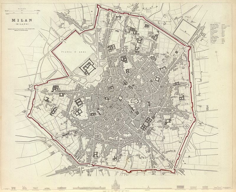 Mappa Circonvallazioni di Milano, Wikipedia