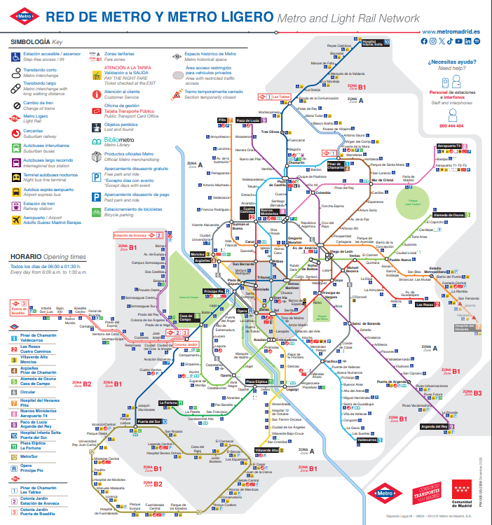 Mappa Metropolitana di Madrid: cartina e linee