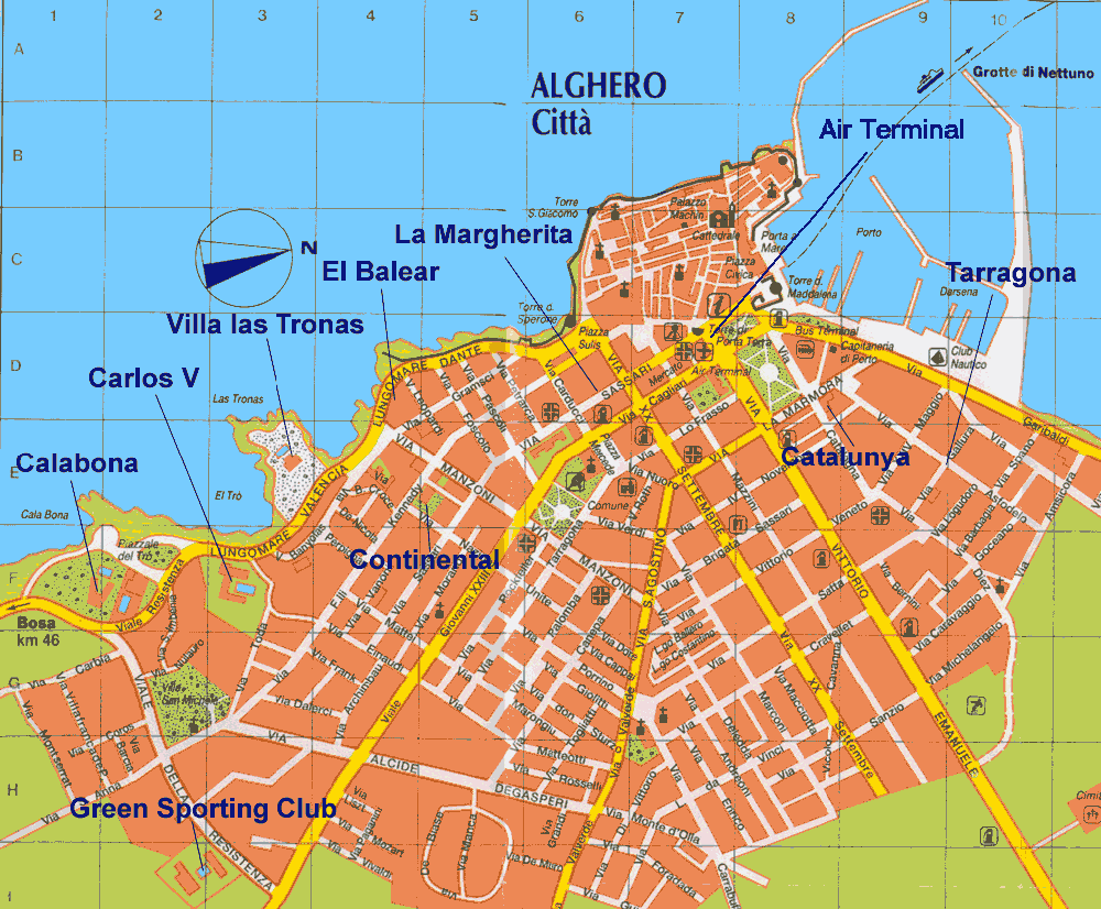 mappa alghero centro storico